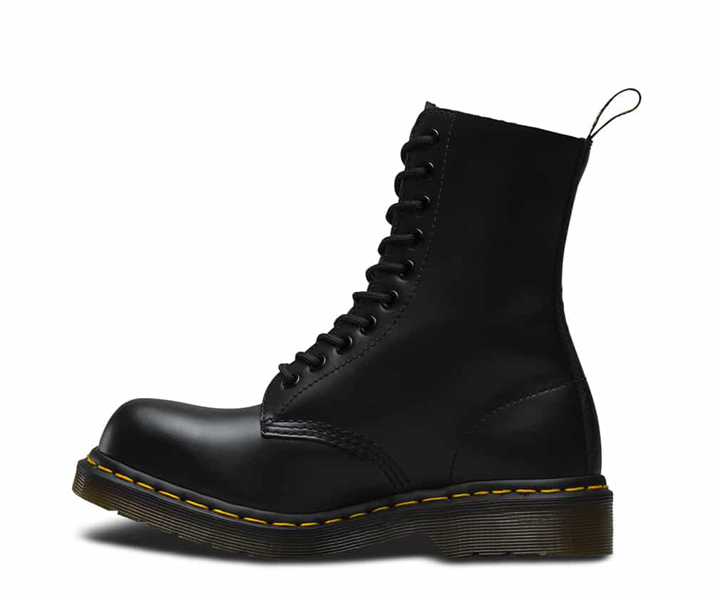 Dr. Martens 1919 Black Fine Haircell Steel Toe 10-Eye Boot