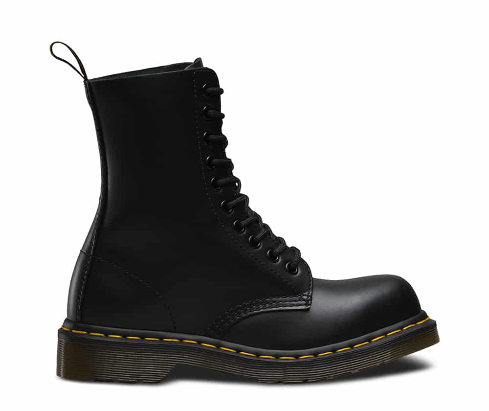 Dr. Martens 1919 Black Fine Haircell Steel Toe 10-Eye Boot