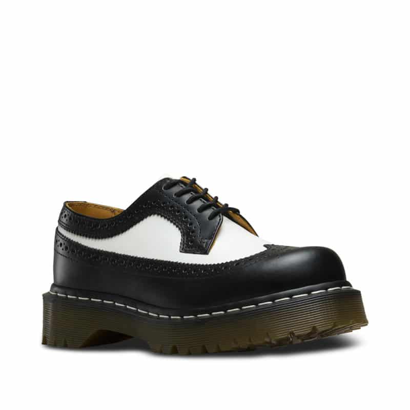 Dr. Martens 3989 Brogue BEX Black and White 3-Eye Shoe