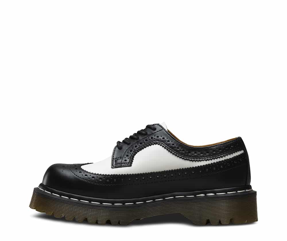 Dr. Martens 3989 Brogue BEX Black and White 3-Eye Shoe