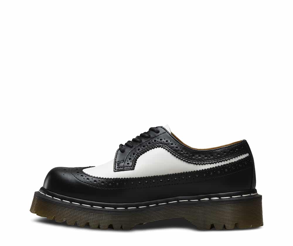 Dr. Martens 3989 Brogue BEX Black and White 3-Eye Shoe