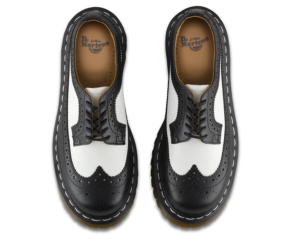 Dr. Martens 3989 Brogue BEX Black and White 3-Eye Shoe