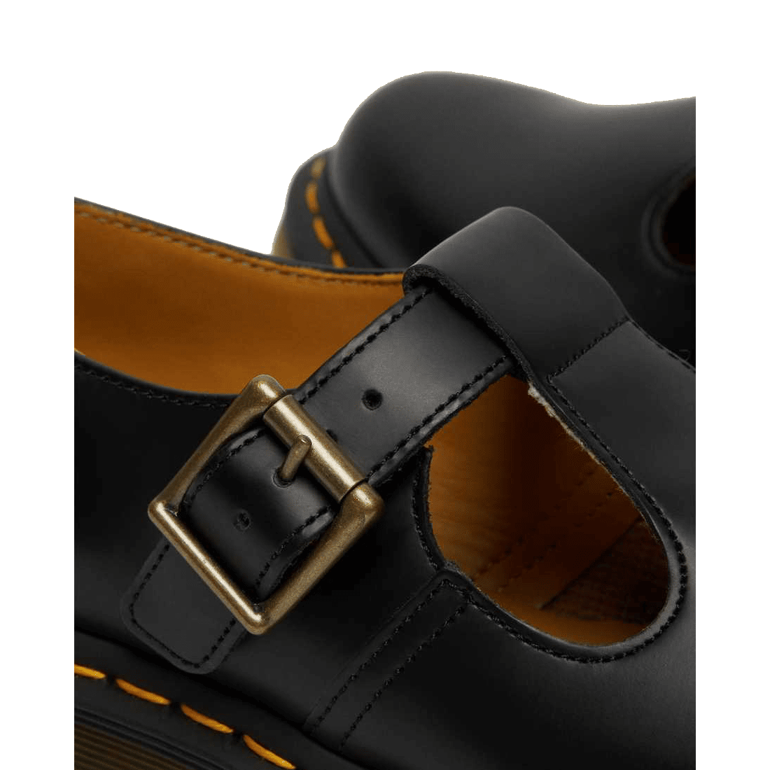 Dr martens hot sale polley smooth black