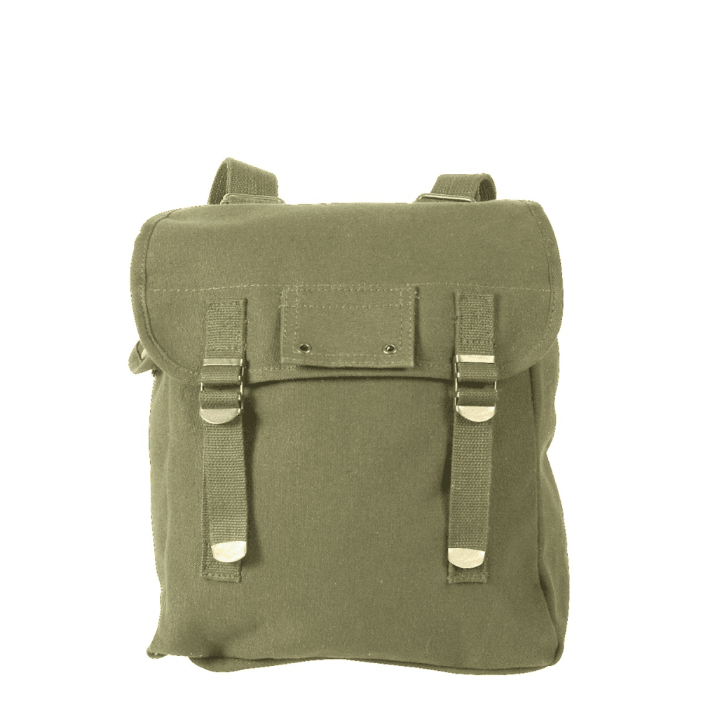 Olive Green Canvas Musette Bag
