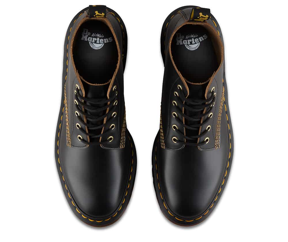 Dr.Martens 101 VINTAGE 6 ホール ブーツ Dr. Martens 101 Black Vintage Smooth 6-Eye Boot – Red Zone