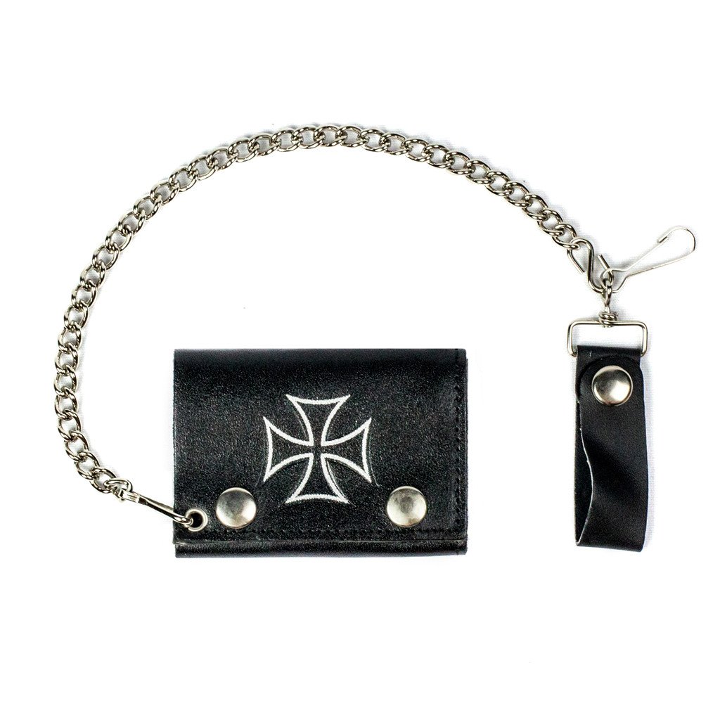 Iron Cross Tri-Fold Biker Wallet