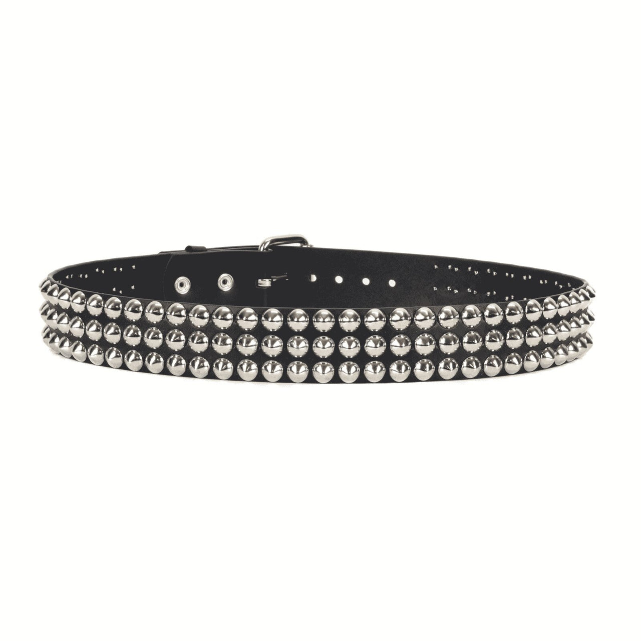 3 Row Conical Studded Leather Belt