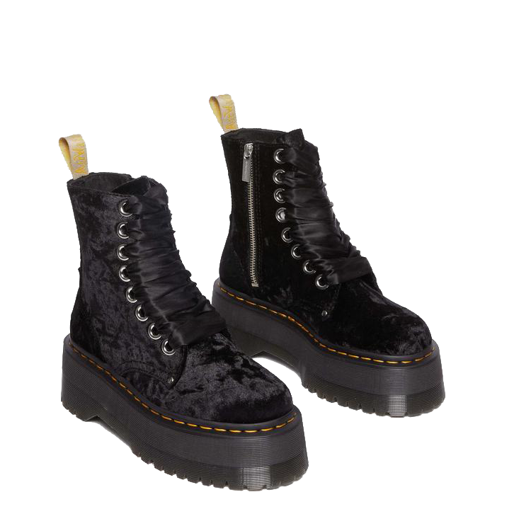 Dr. Martens Vegan Jadon Max Crushed Velvet Platform Boot