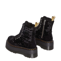 Dr. Martens Vegan Jadon Max Crushed Velvet Platform Boot Red Zone