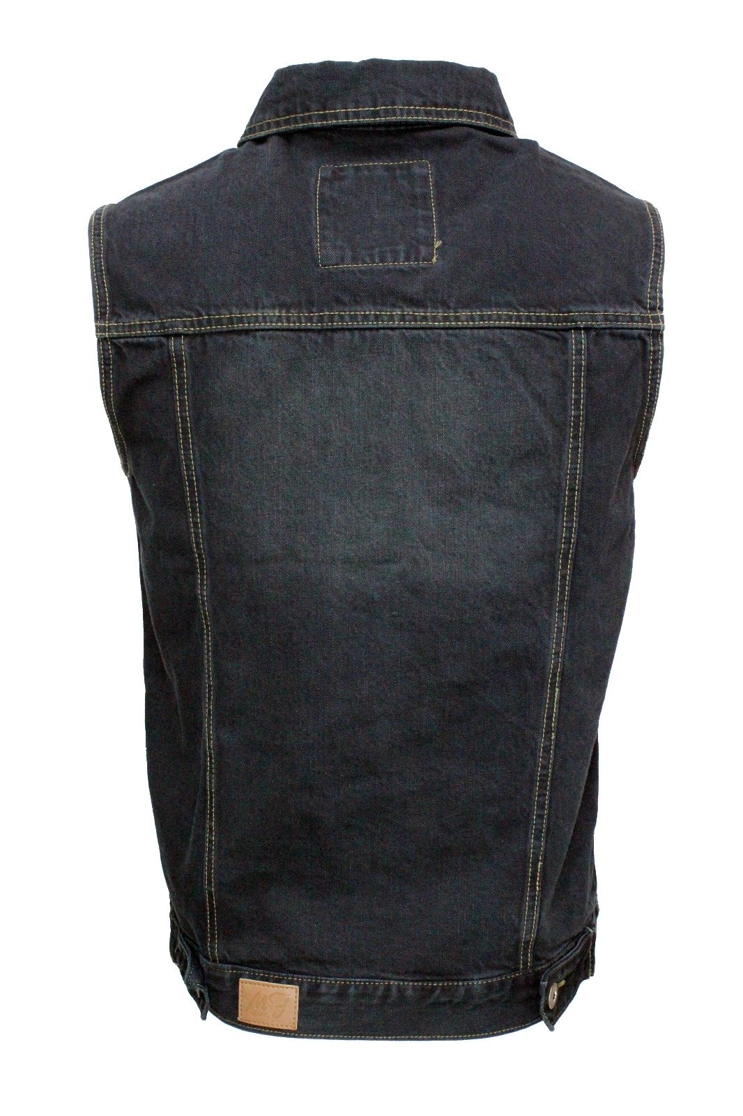 Black Washed Denim Battle Vest w/ Detachable Hoodie