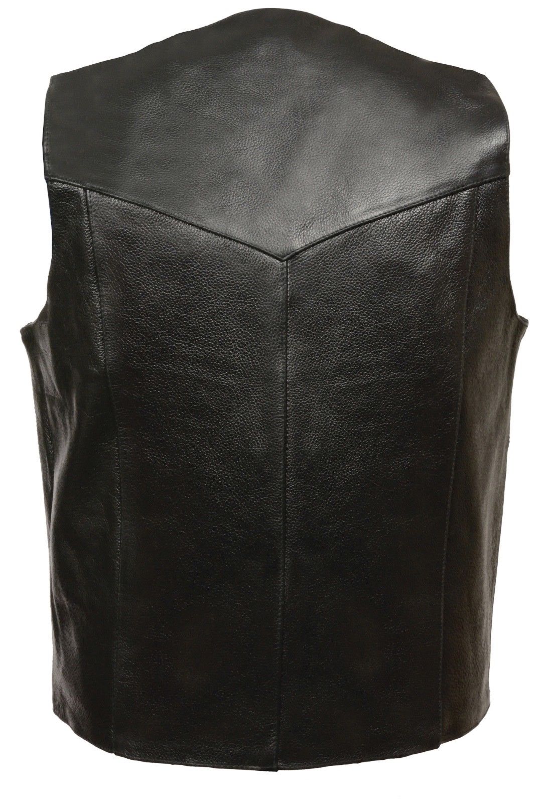 Plain Black Leather Vest by Milwaukee Leather