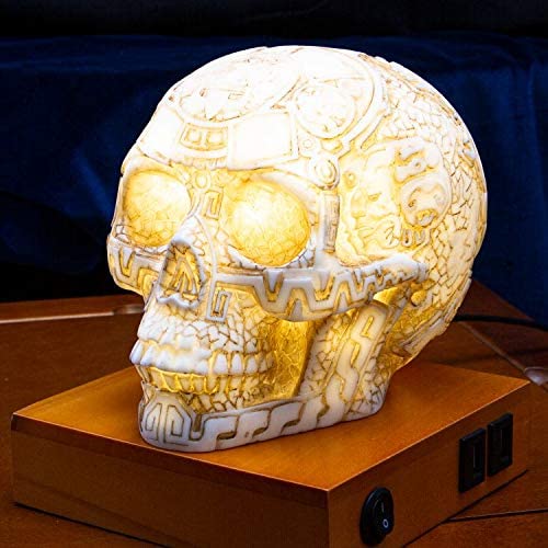 Mesoamerican Aztec Skull Table Lamp