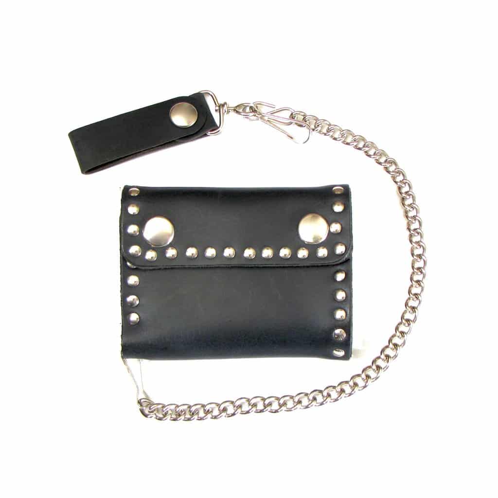 Studded Bi-Fold Leather Wallet