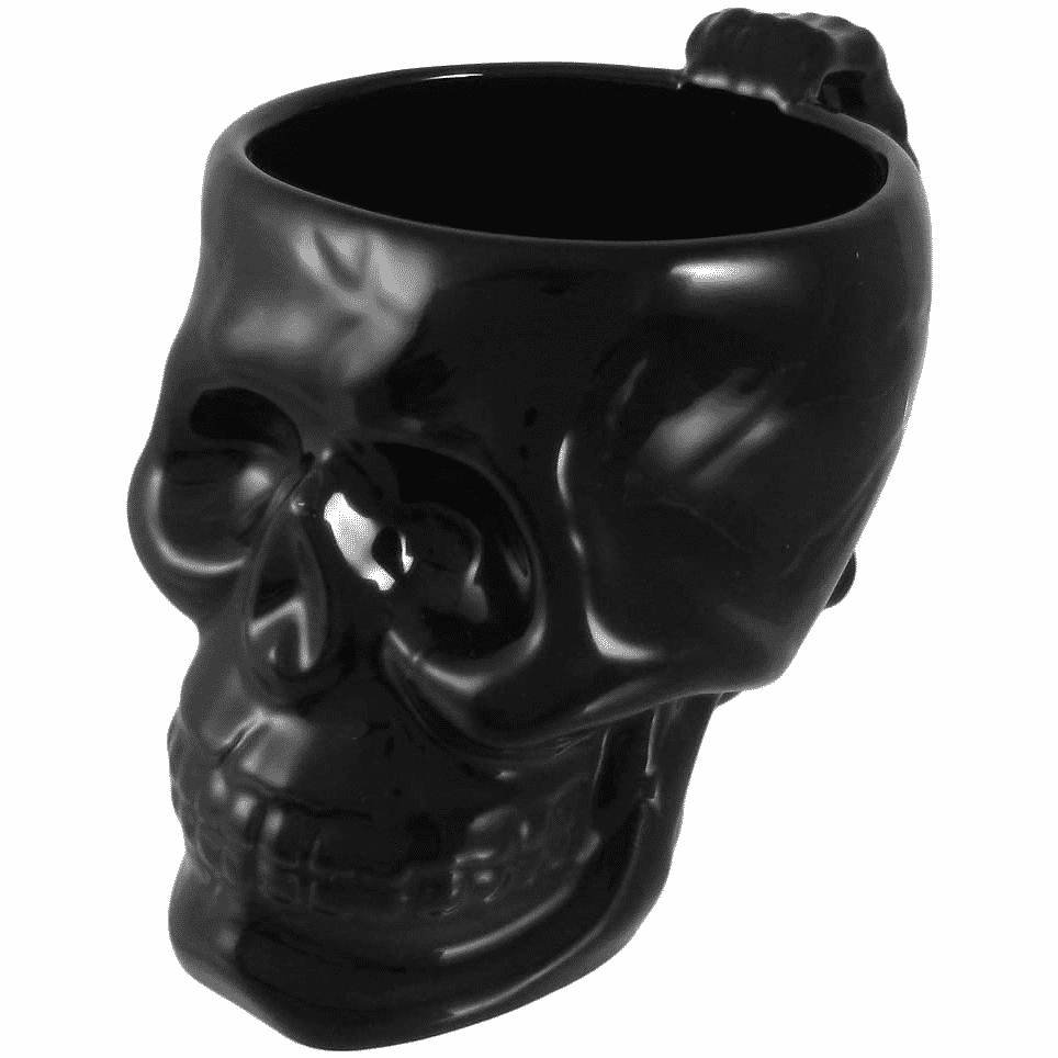 Black Ceramic Skull Mug