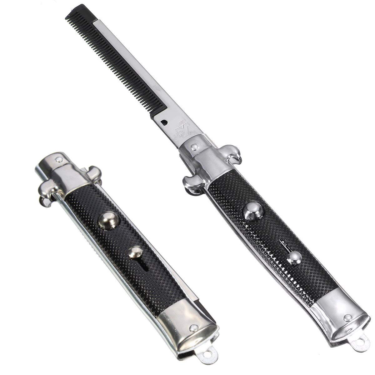 Novelty Stainless Steel Switchblade Hair Comb