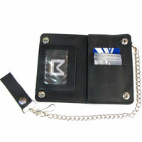 Thumbnail for Short Bi-Fold Leather Wallet w/ Chain