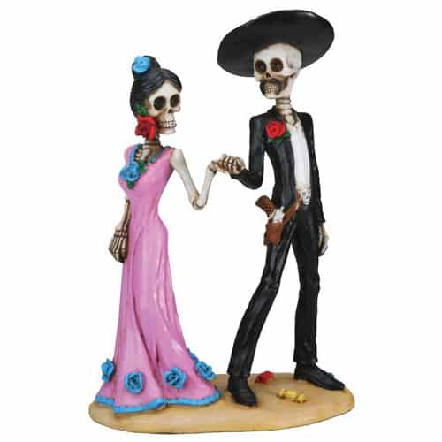 Holding Hands Skulls Figurine