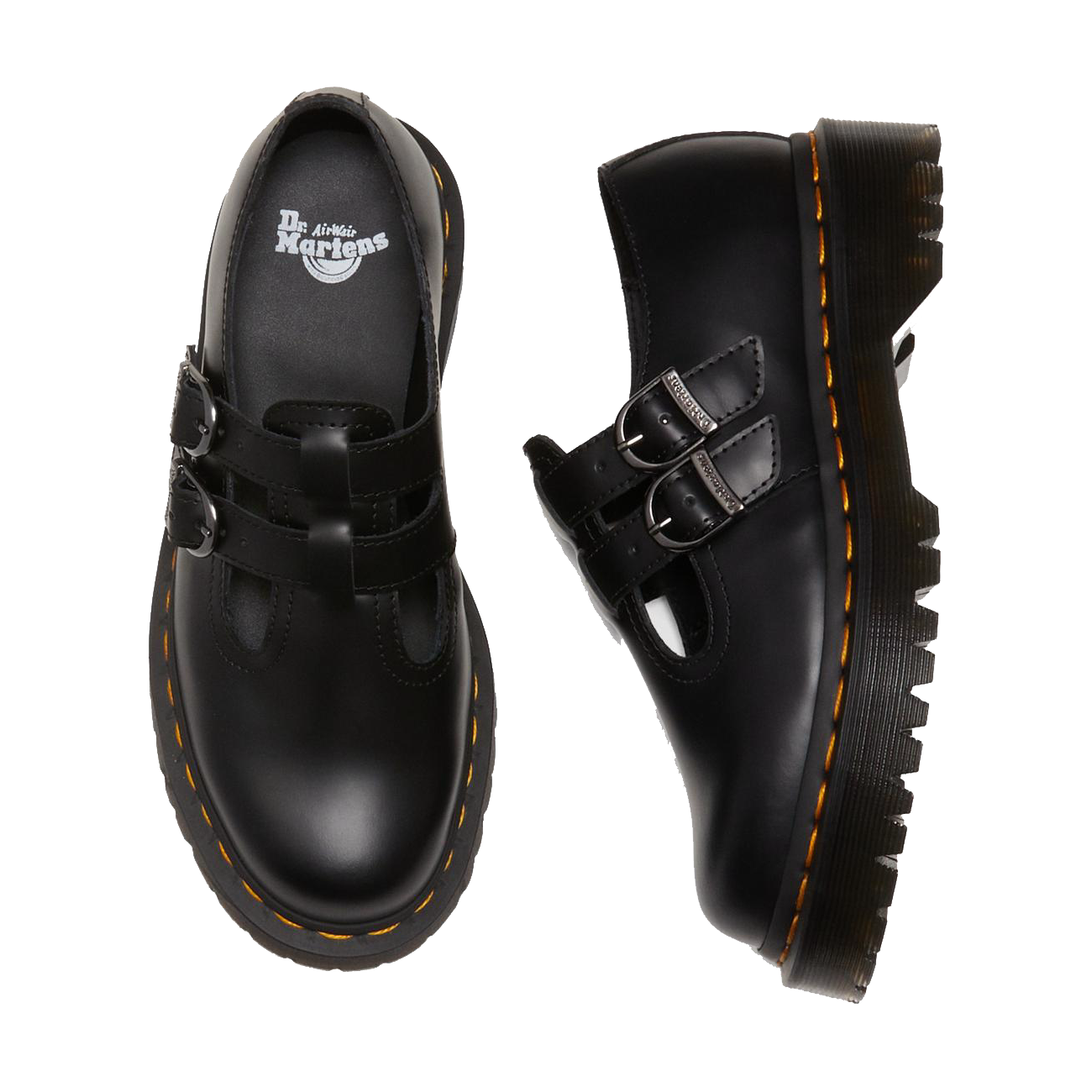 Dr. Martens 8065 II Black Smooth Platform Mary Jane – Red Zone