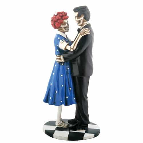 50s Skeleton Couple Dancing Figurine