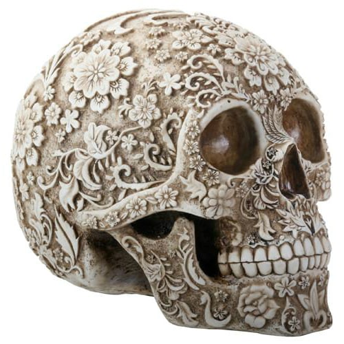 Floral Print Skull Head