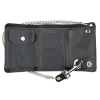 Thumbnail for Tri-Fold Chain Wallet w/ Skull Snaps