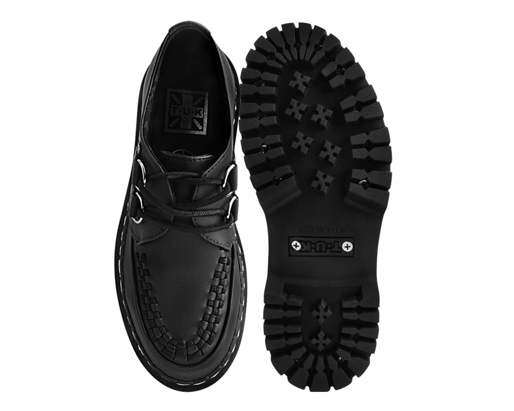 TUK Black Leather Double Decker Creeper A3050
