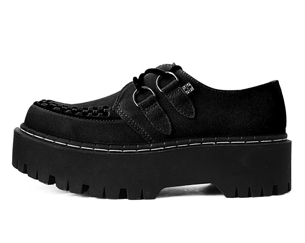 TUK Black Suede Double Decker Creeper A3051