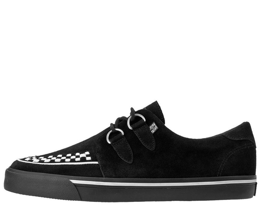 TUK Black and White Suede Sneaker Creeper A9182