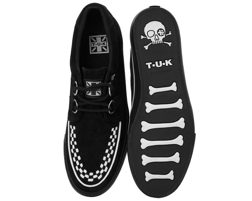 TUK Black and White Suede Sneaker Creeper A9182