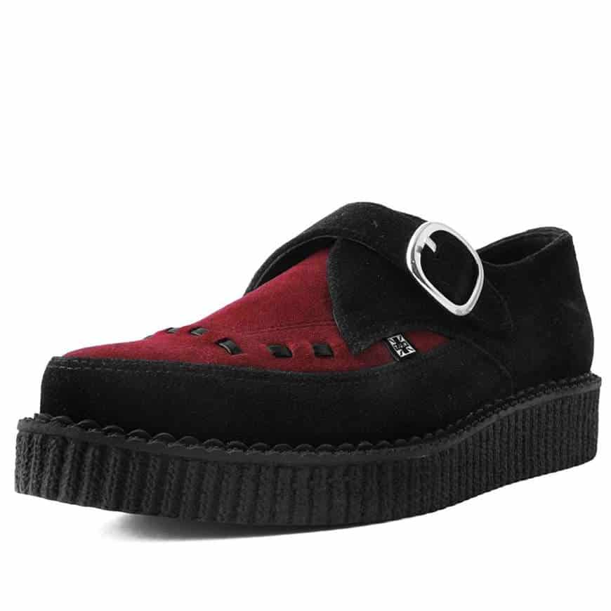 TUK Burgundy Suede Pointed Creeper A9592