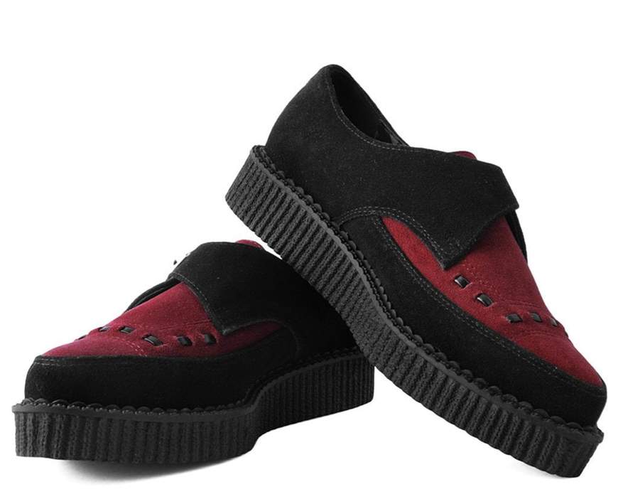 TUK Burgundy Suede Pointed Creeper A9592