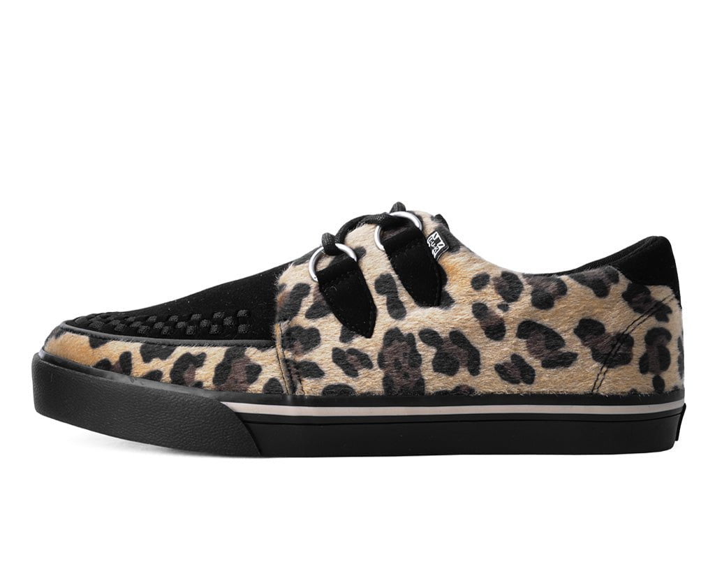 TUK Black & Tan Leopard Sneaker Creeper A9946
