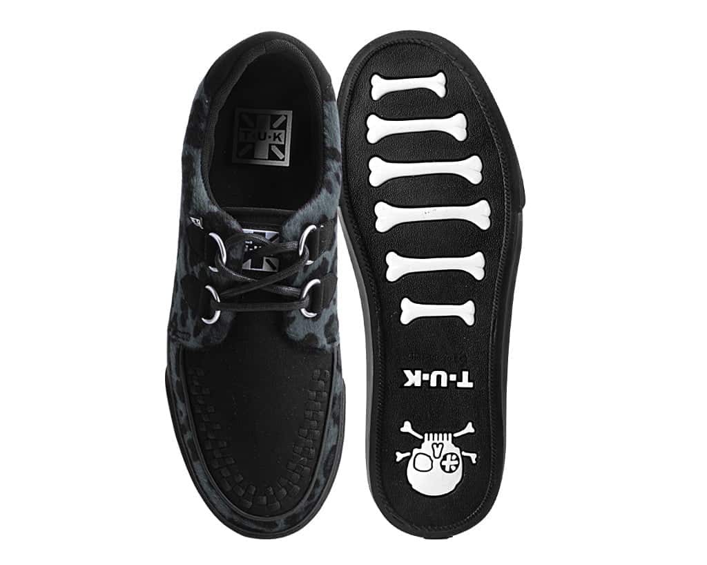 Tuk Footwear Black Creeper Sneakers Creeper Sneaker Mid Top Skull