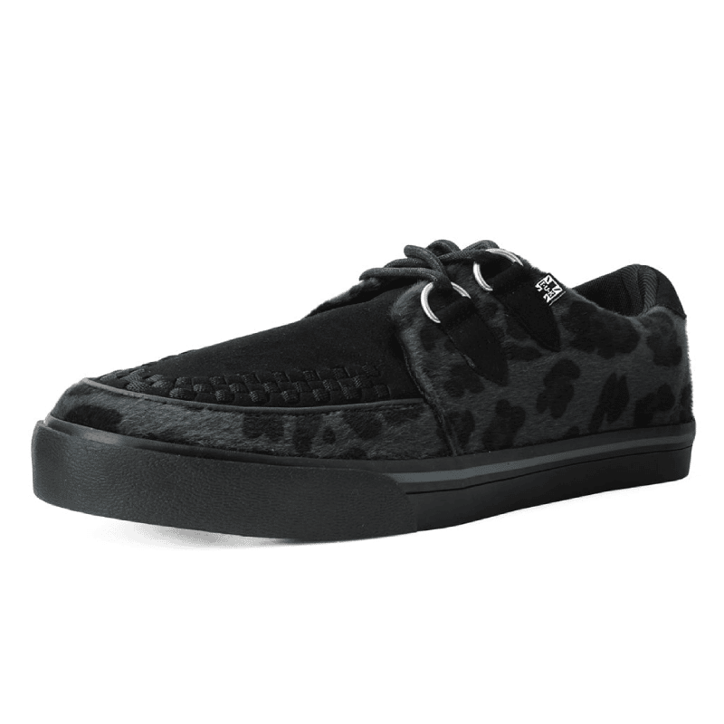 TUK Black & Grey Leopard Sneaker Creeper A9948