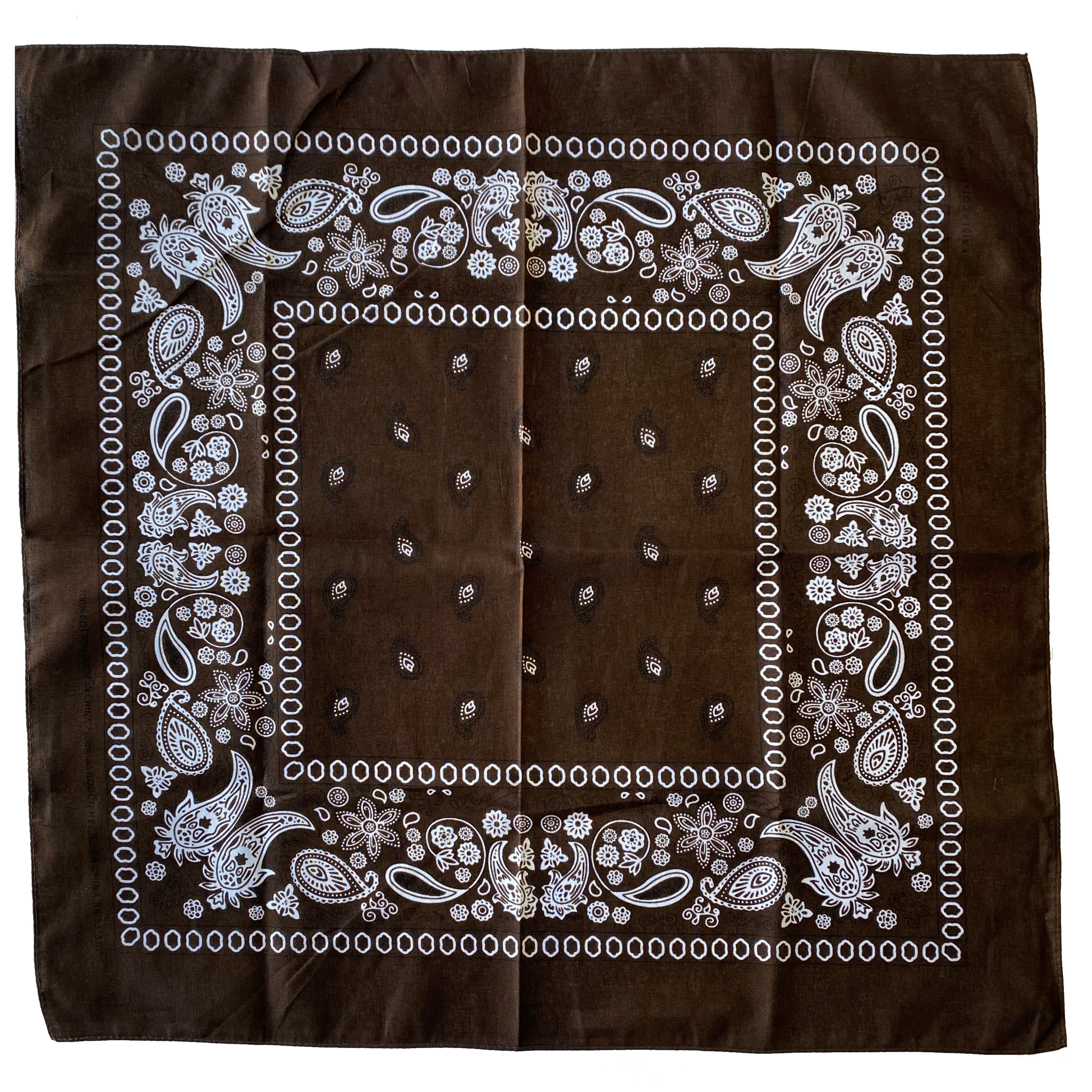 Brown Paisley Cotton Bandana