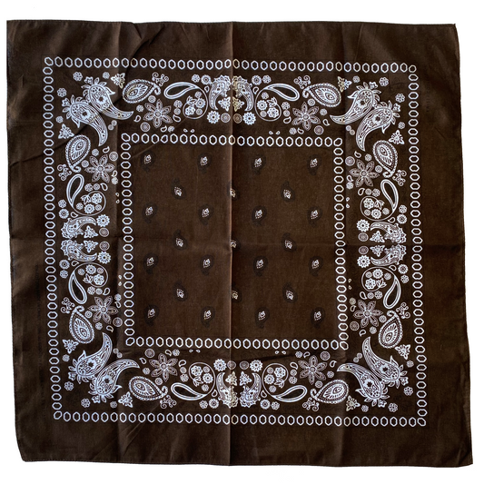 Brown Paisley Cotton Bandana