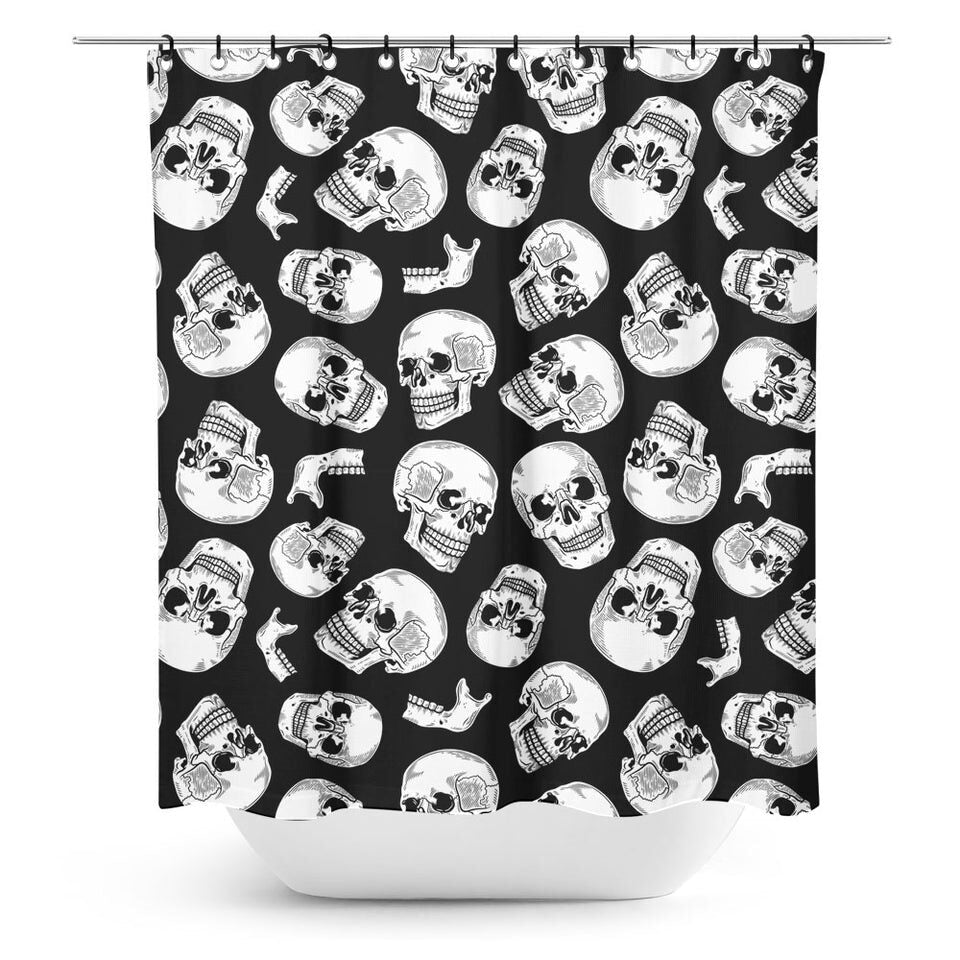 Anatomical Skulls Shower Curtain by Sourpuss Clothing