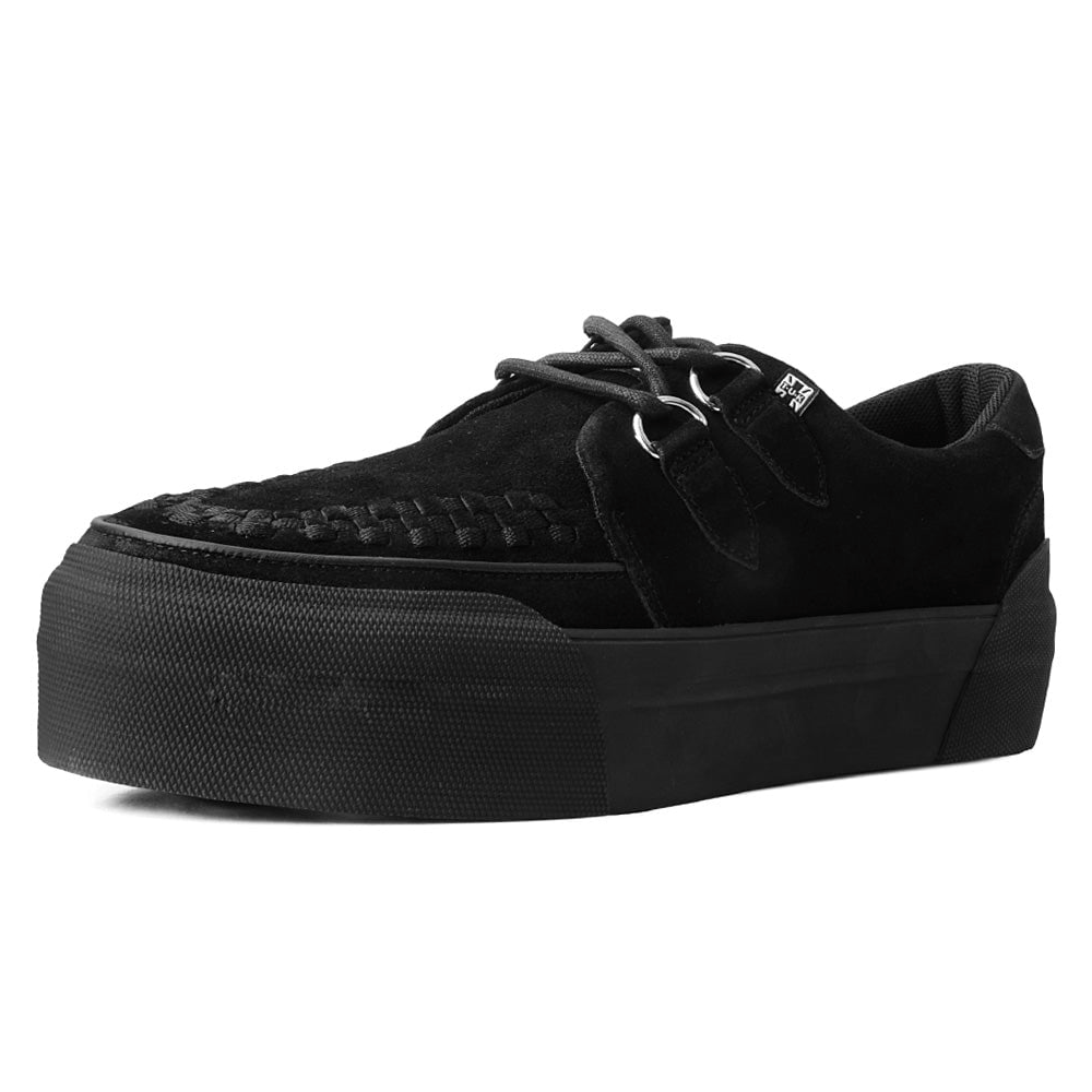 TUK Black Suede Platform Creeper Sneaker