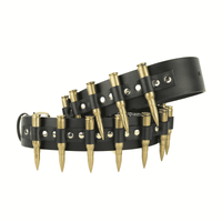 Thumbnail for Brass Bullet Leather Belt