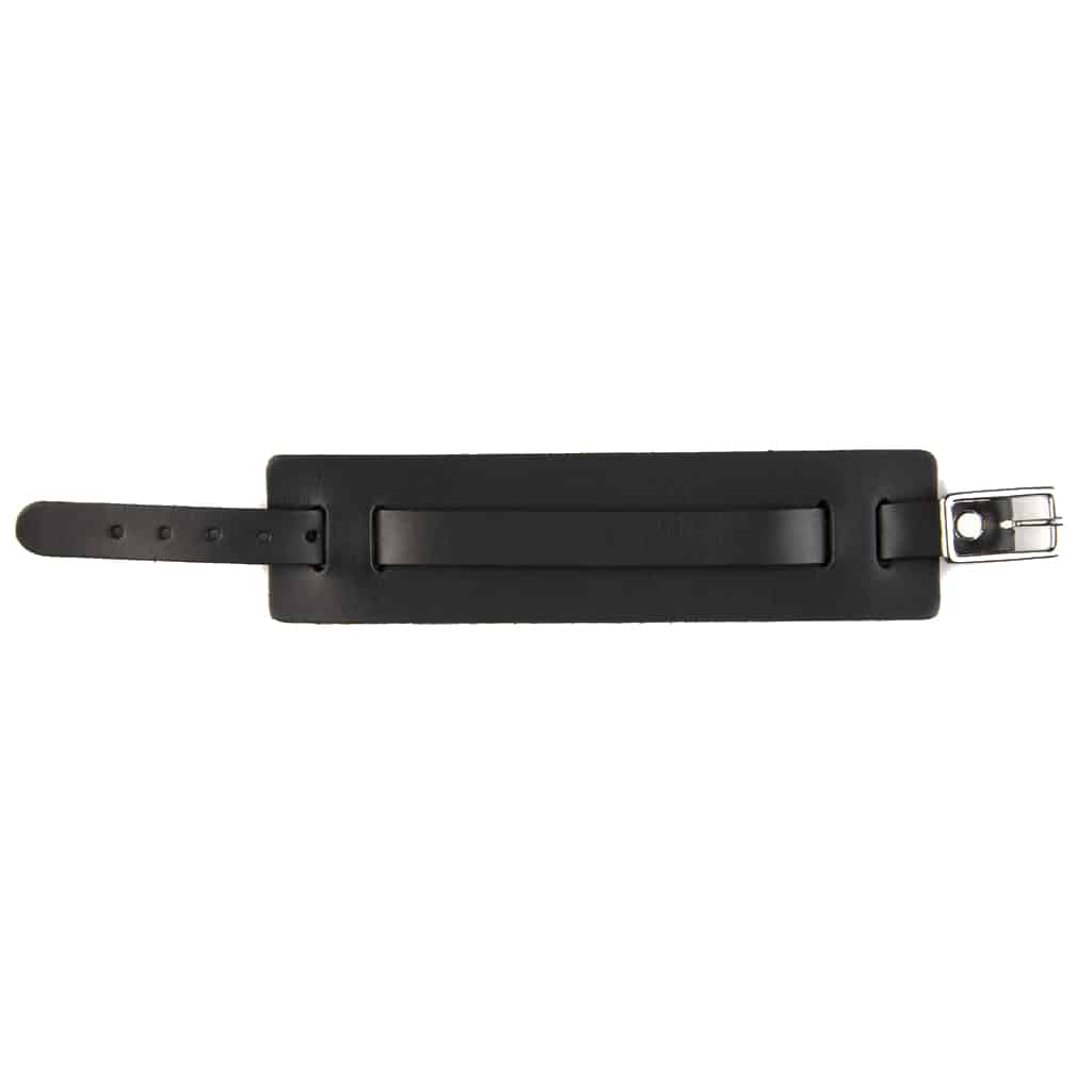 Black Leather Watchband Cuff
