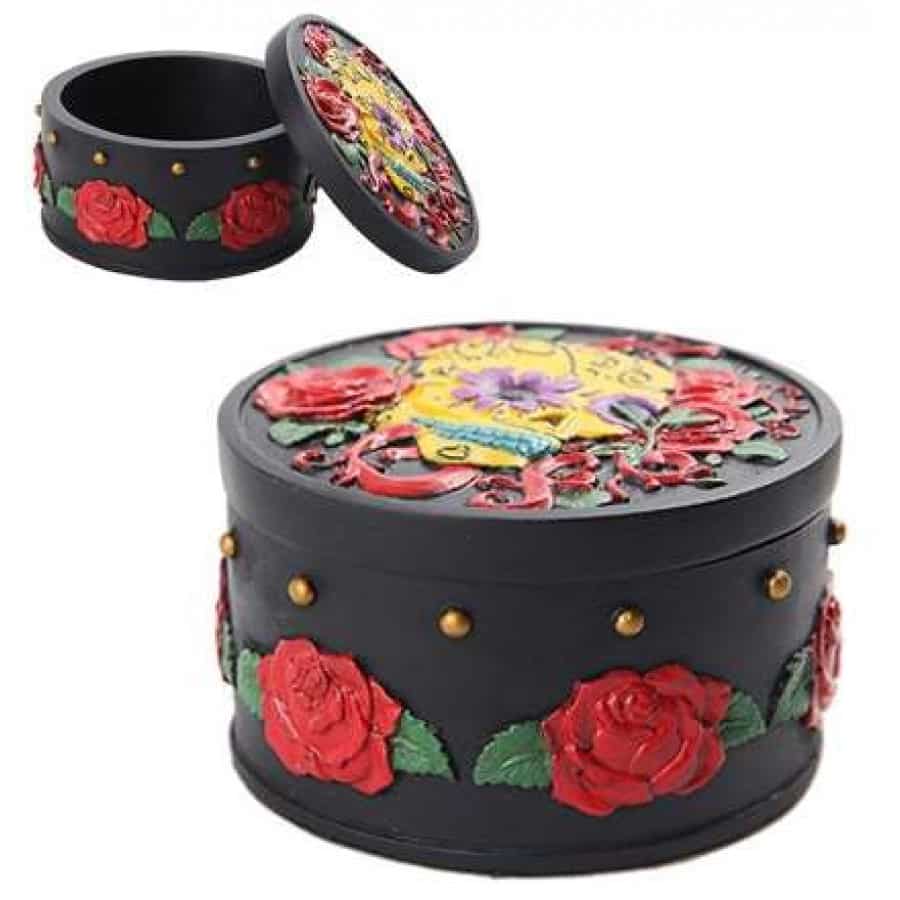 Day of the Dead Black Trinket Box
