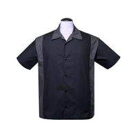 Thumbnail for Black and Charcoal Bowling Shirt