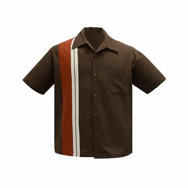 Brown and Rust Bowling Shirt Steady Clothing