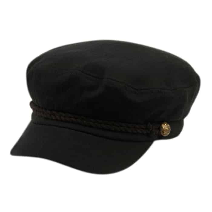 Black Cotton Greek Fisherman Hat