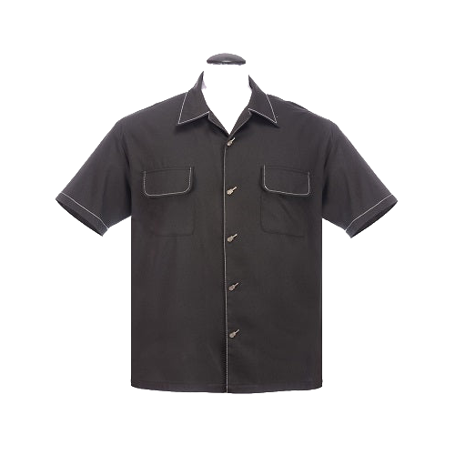 The Musician Black Bowling Shirt by Steady Clothing