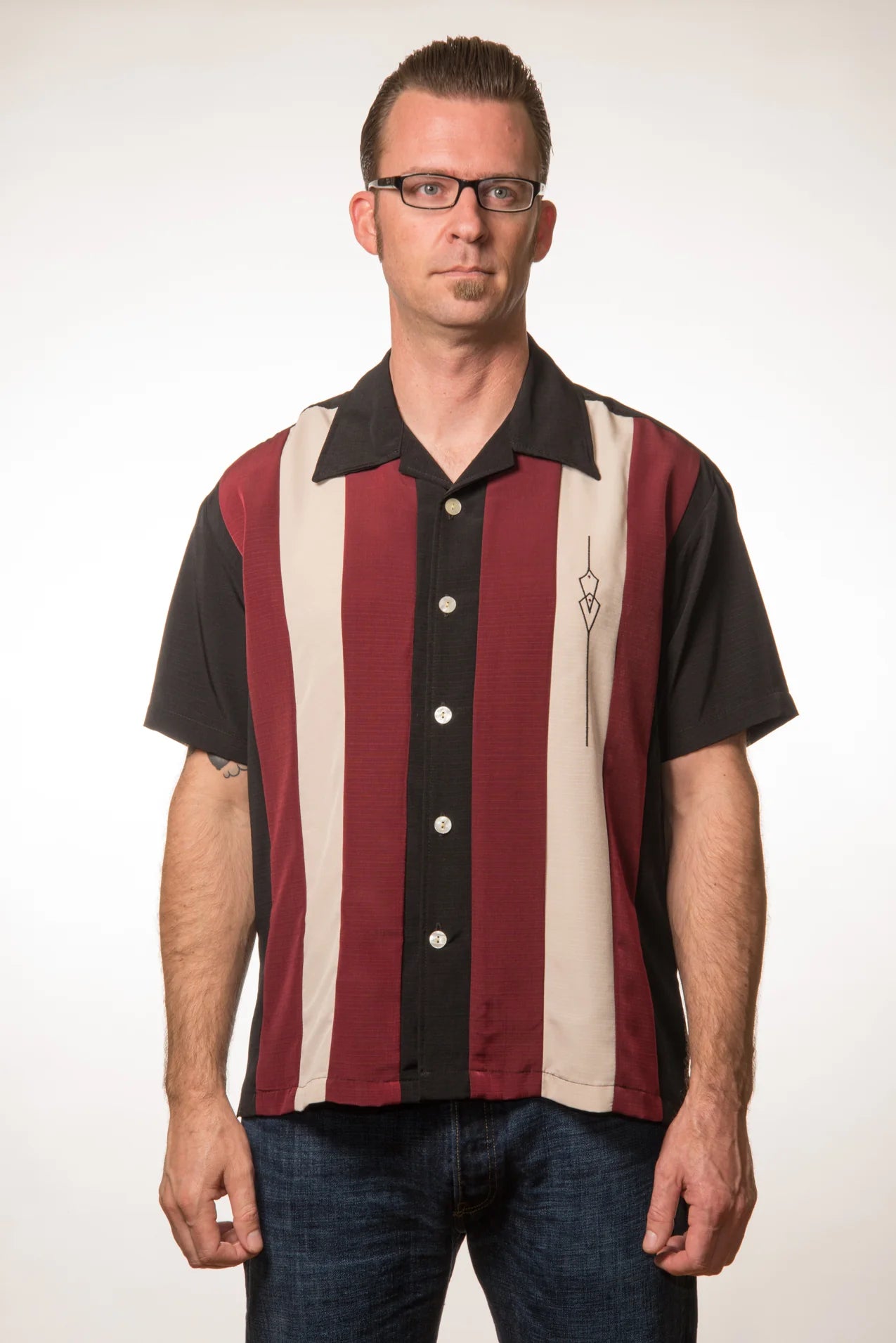 The Sheen in Black Stone And Burg Bowling Shirt