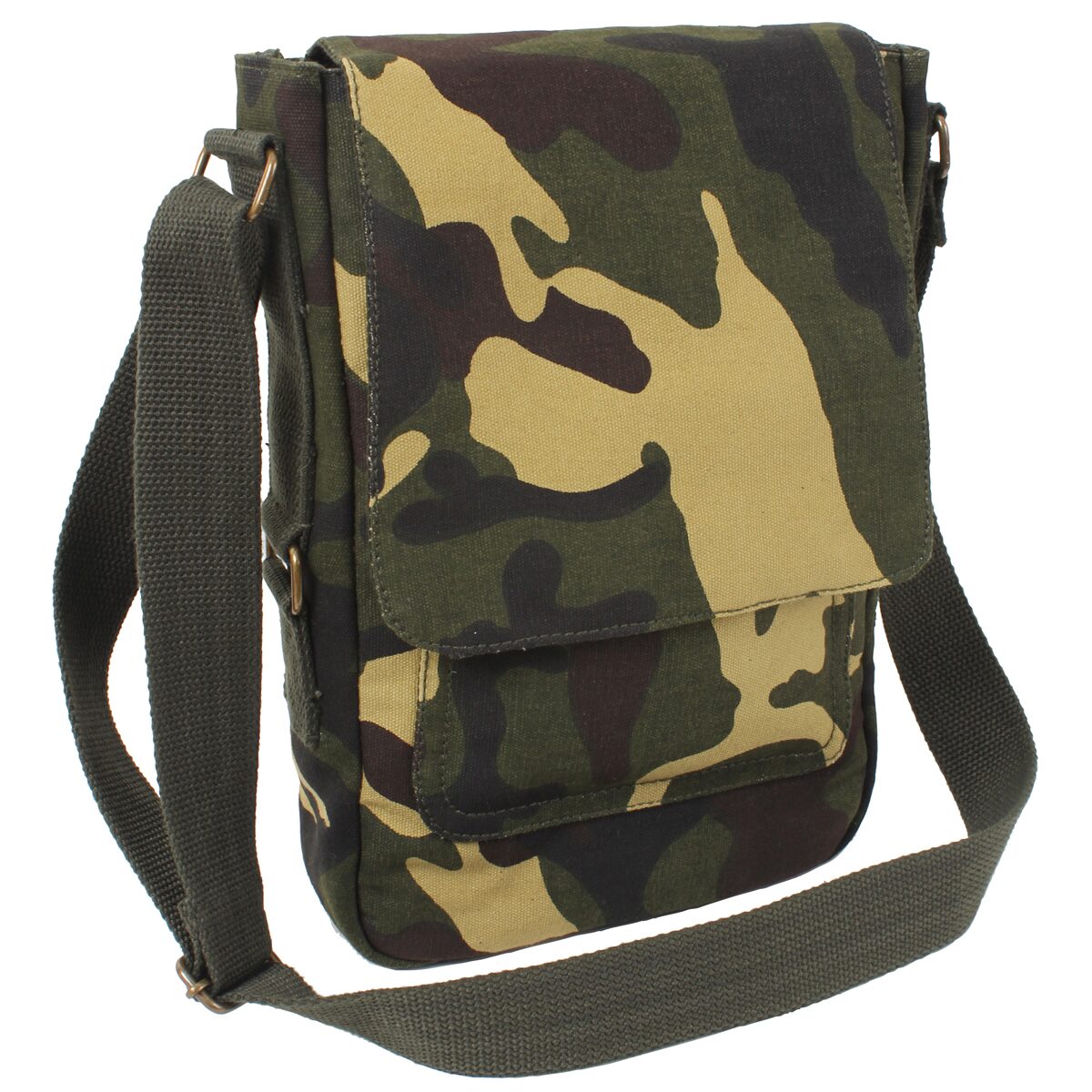 Woodland Camo Canvas Military Tech Bag