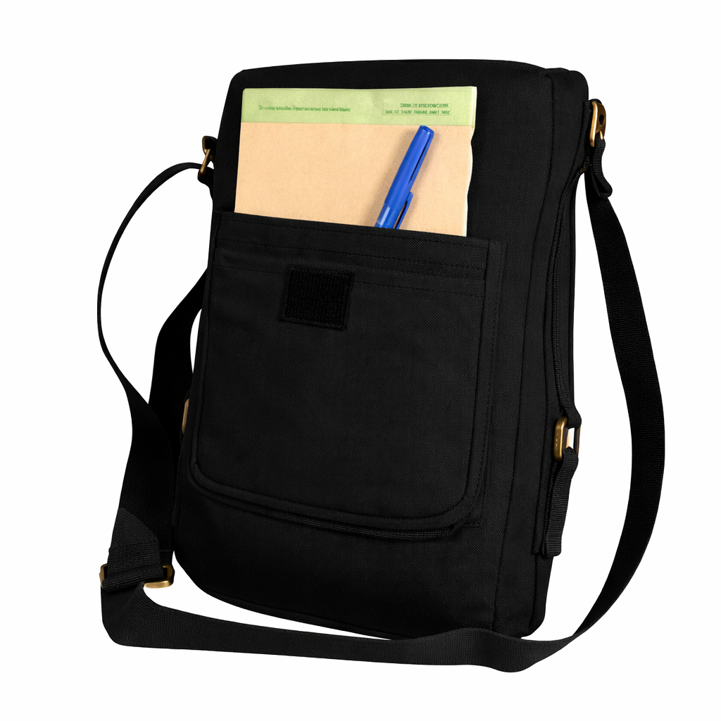 Black Canvas Military Tech Bag