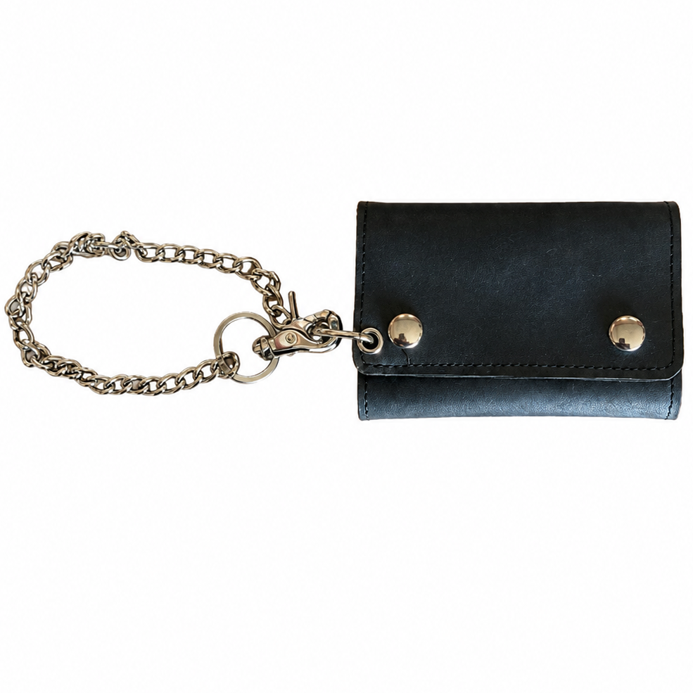 Mid Size Tri-Fold Wallet w/ Chain