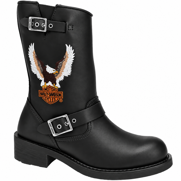 Harley Davidson Jerry  Black Leather Engineer Boots .D93309